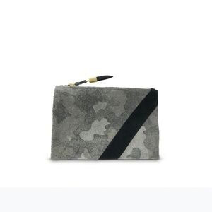 Kempton & Co. , Camo Suede Small Pouch, Grey Olive